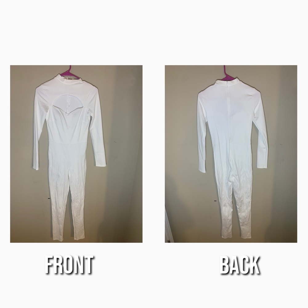 White Open Chest Jumpsuit